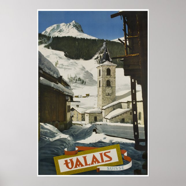 Valais,Switzerland,Suisse,Ski Poster (Front)