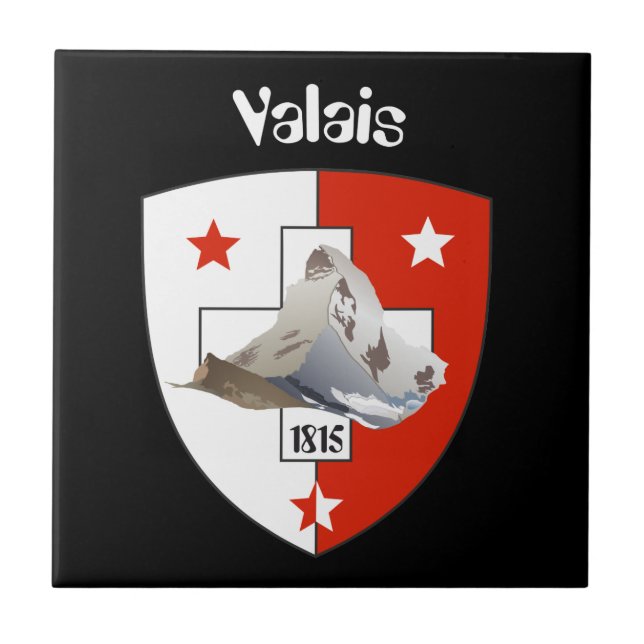 Valais v Wallis Schweiz Fliese Tile (Front)