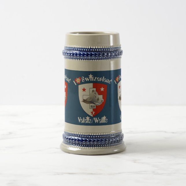 Valais v Wallis Suisse v Switzerland Tasse Beer Stein (Center)
