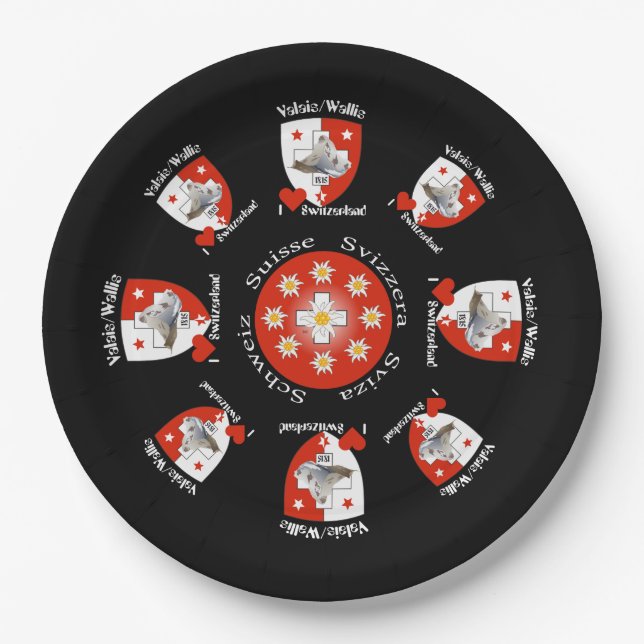 Valais - Wallis - Suisse - Switzerland Paper Plates (Front)