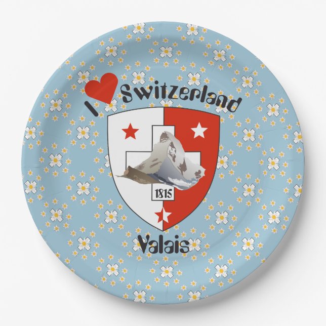 Valais - Wallis - Suisse - Switzerland Teller Paper Plates (Front)