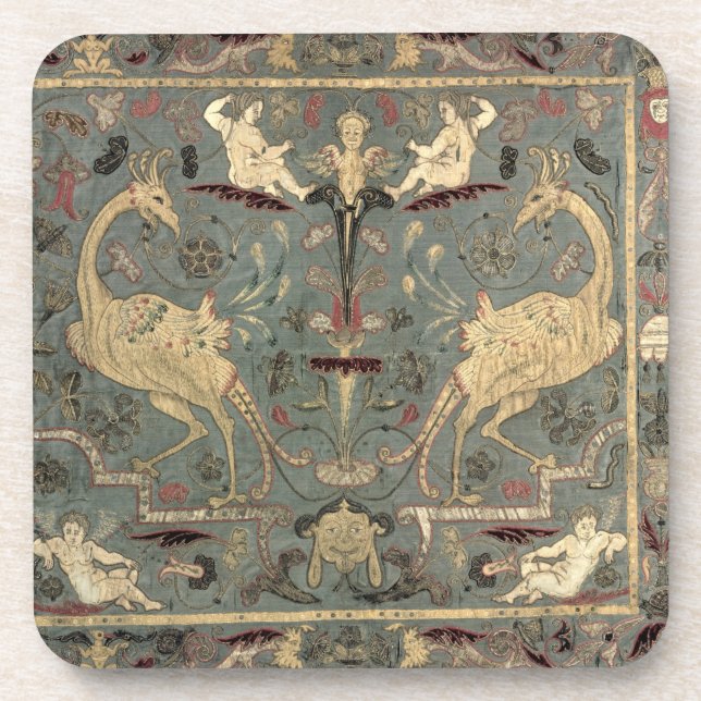 Valance of Renaissance design, 17th century (silk) Beverage Coaster (Front)