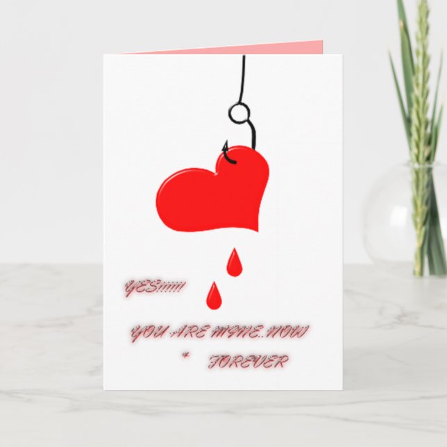 Valantines day fishing hook card (Front)