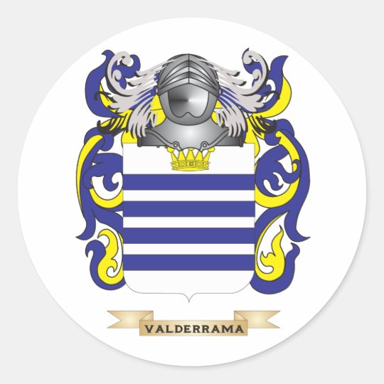 Valderrama Family Crest (Coat of Arms) Classic Round Sticker