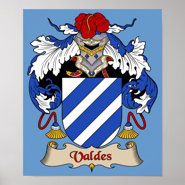 Valdes Coat of Arms Heraldic Print (Front)