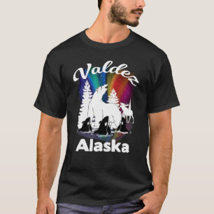 Valdez Alaska Aurora Borealis Polar Bear Orca Moos T-Shirt