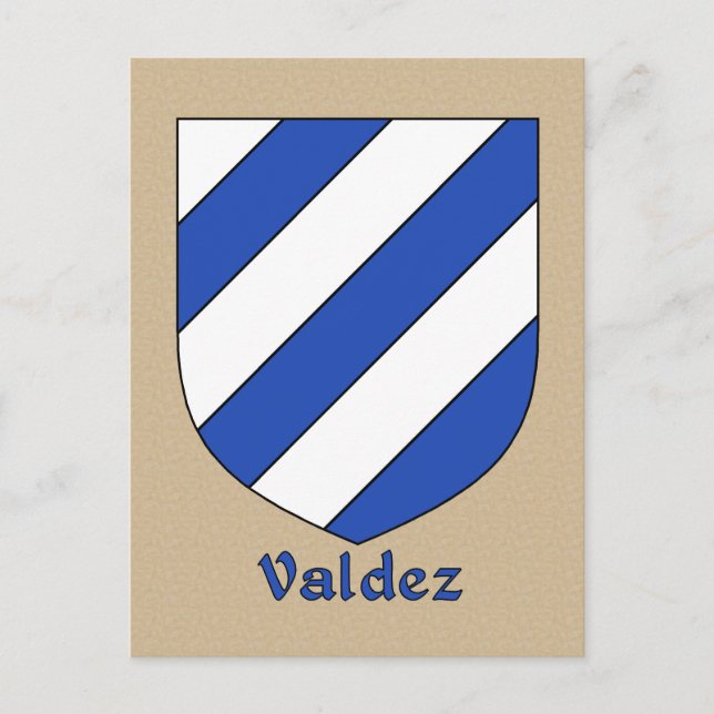 Valdez Family Heraldic Shield Postcard (Front)