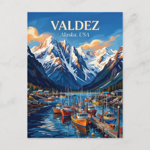 Valdez Harbor Alaska Postcard