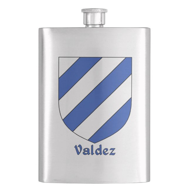 Valdez Heraldic Shield Hip Flask (Front)