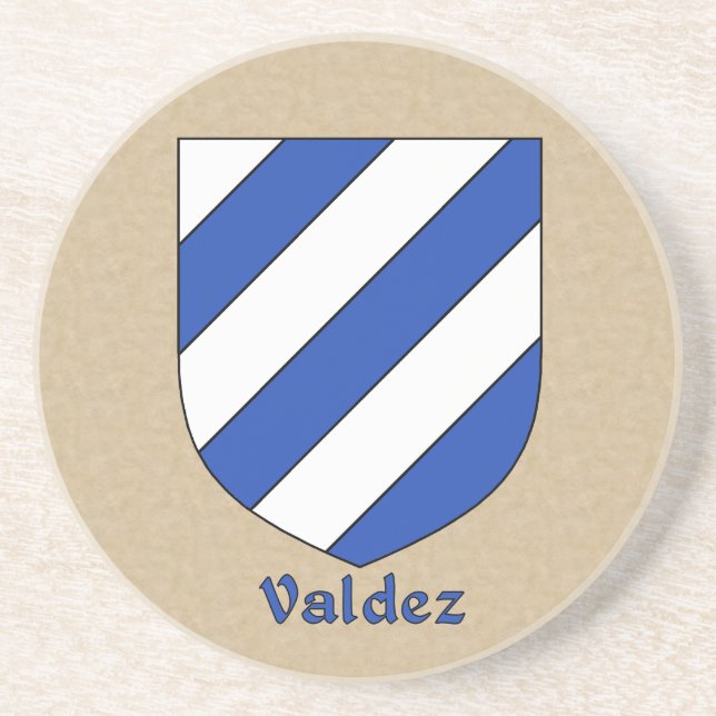 Valdez Heraldic Shield Sandstone Coaster (Front)