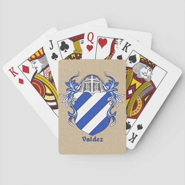 Valdez Heraldic Shield with Mantling Poker Cards (Back)