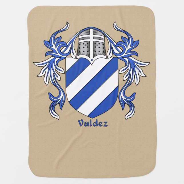 Valdez Historical Heraldic Shield and Mantling Swaddle Blanket (Front)