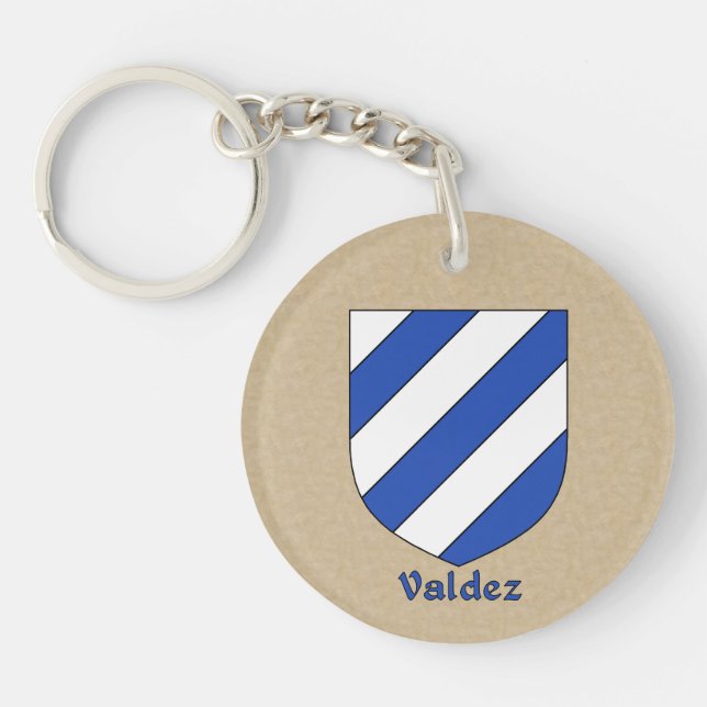 Valdez Historical Shield and Mexican Flag Keychain (Front)