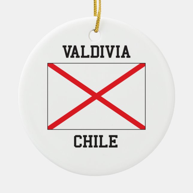Valdivia Chile Ceramic Ornament (Front)