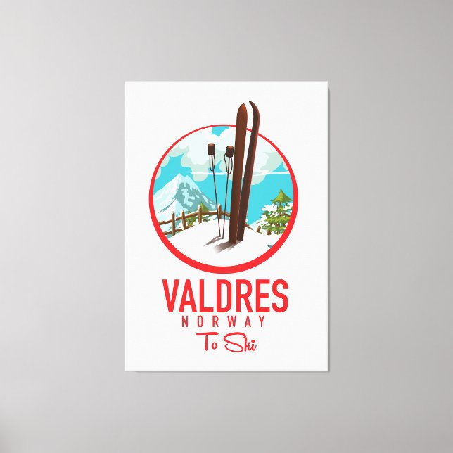 Valdres Norway Ski logo Canvas Print (Front)