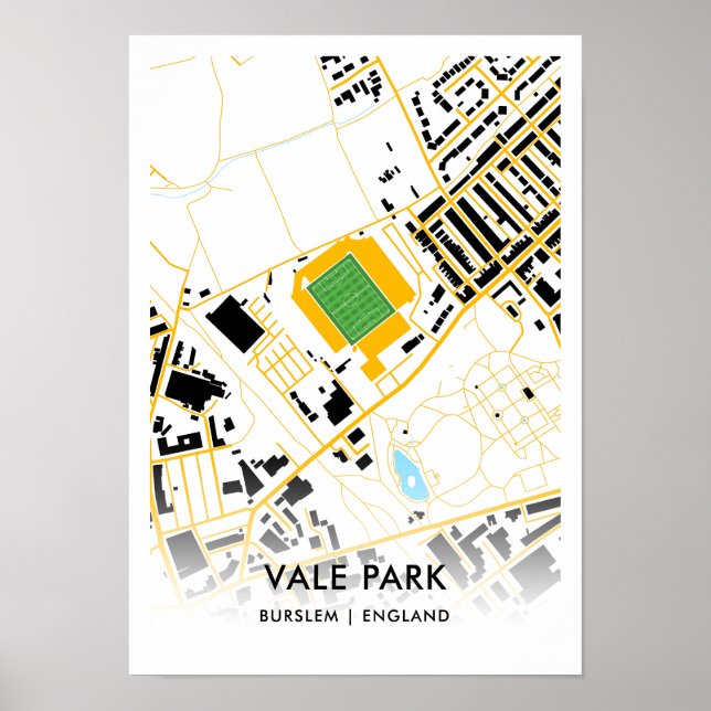 Vale Park Stadium Map – Home of Port Vale FC Poster (Front)