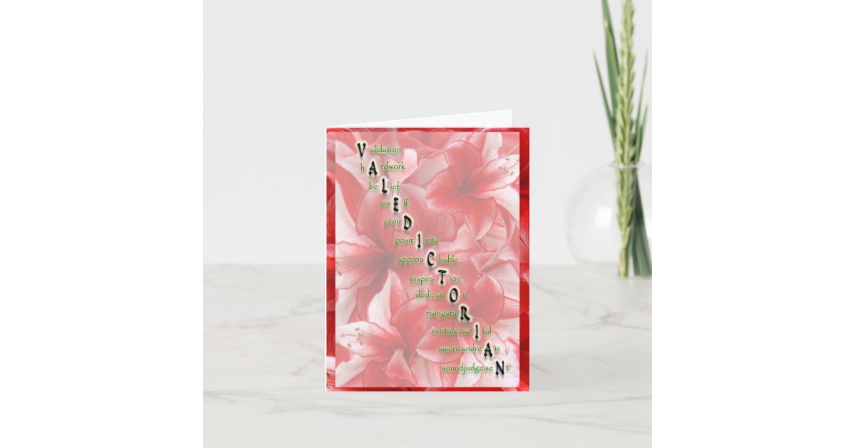 Valediction Sticker Valedictorian Card | Zazzle