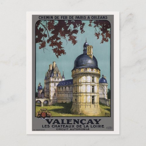 Valenay France Vintage Poster 1926 Postcard