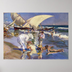 Valencia Beach Morning Light   Joaquín Sorolla   Poster