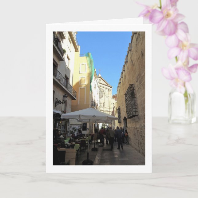 Valencia Cafe, Valencian Street Portrait, Spain Card (Orchid)
