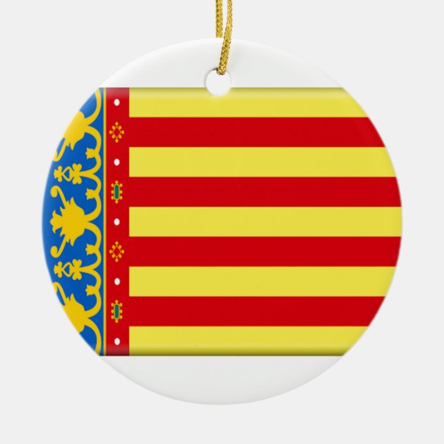 Valencia Flag Ceramic Ornament (Front)