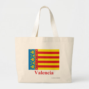 Valencia flag with name large tote bag