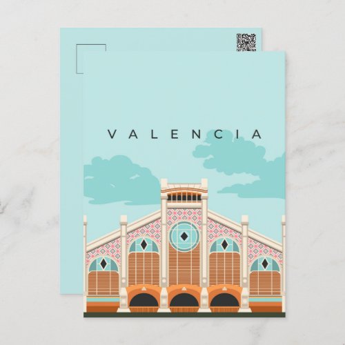 VALENCIA illustration city Spain Postcard