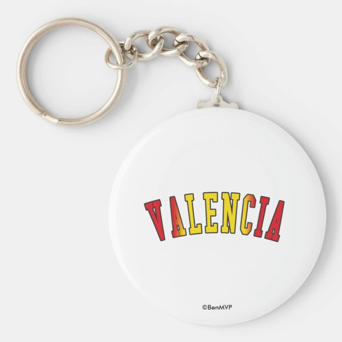 Valencia in Spain National Flag Colors Key Chain