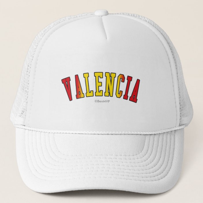 Valencia in Spain National Flag Colors Mesh Hat