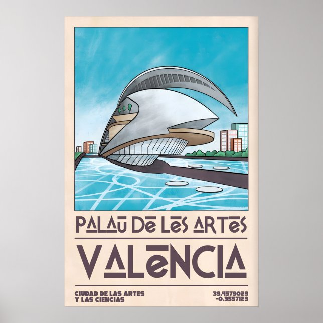 Valencia Landmark Poster Palau de Les Arts (Front)