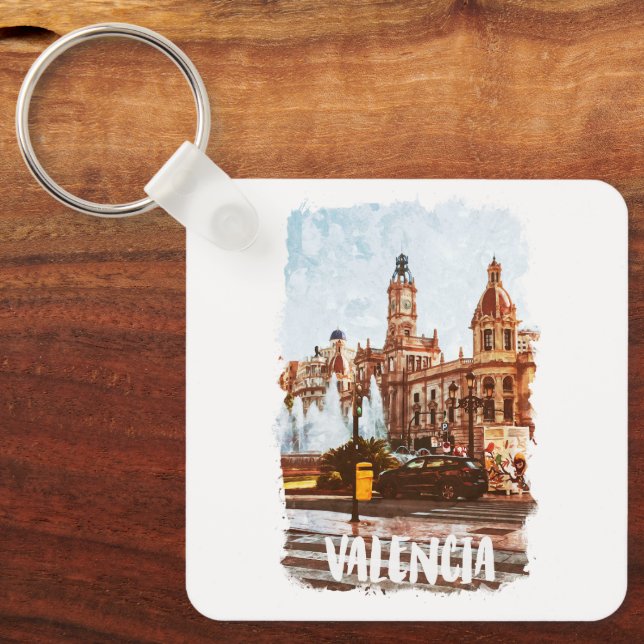 Valencia Spain Architecture Travel Keychain (Front)