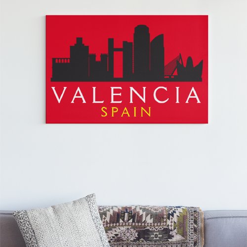 Valencia Spain Cityscape Travel Poster