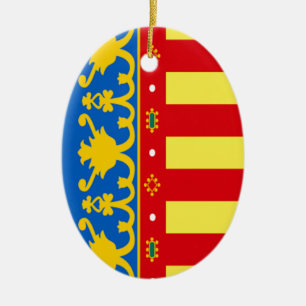 Valencia (Spain) Flag Ceramic Ornament