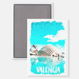 Valencia Spain L’Hemisfèric Watercolor Magnet