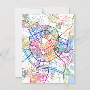 Valencia Spain Map Postcard