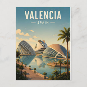 Valencia Spain Mediterranean Coast Old City Travel Postcard