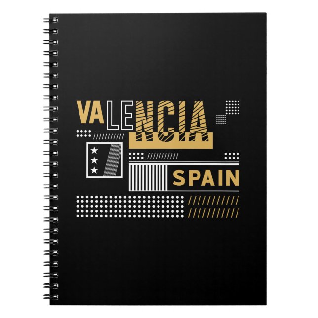 Valencia Spain Modern Typography Travel Design Notebook (Front)