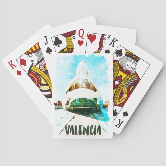 Valencia Spain Palau de les Arts Reina Sofía Poker Cards (Back)