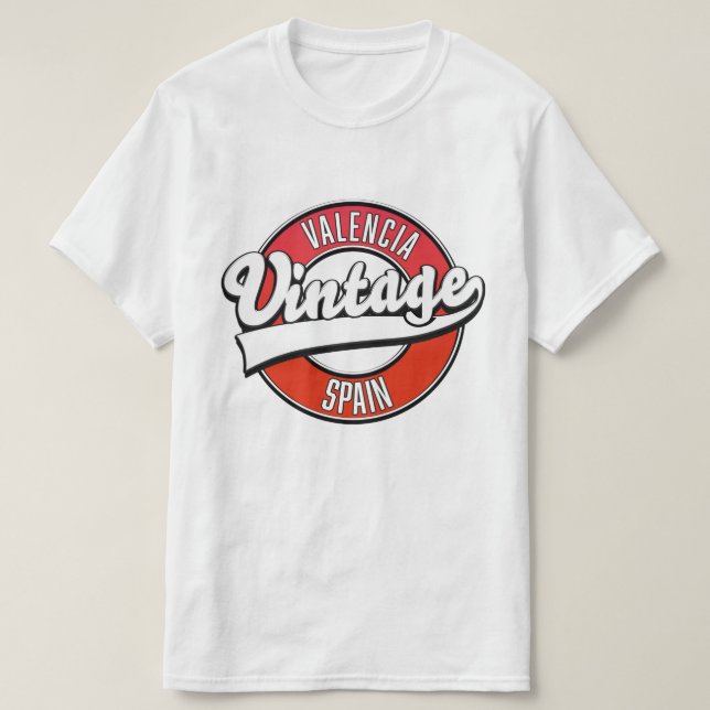 valencia spain retro style logo T-Shirt (Design Front)