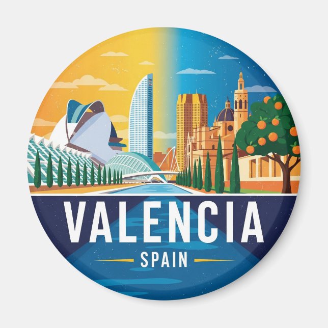 Valencia Spain Travel Magnet (Front)