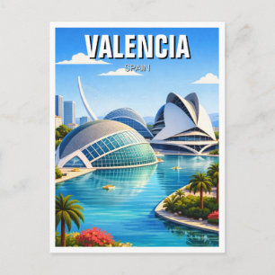 Valencia Spain Travel Postcard