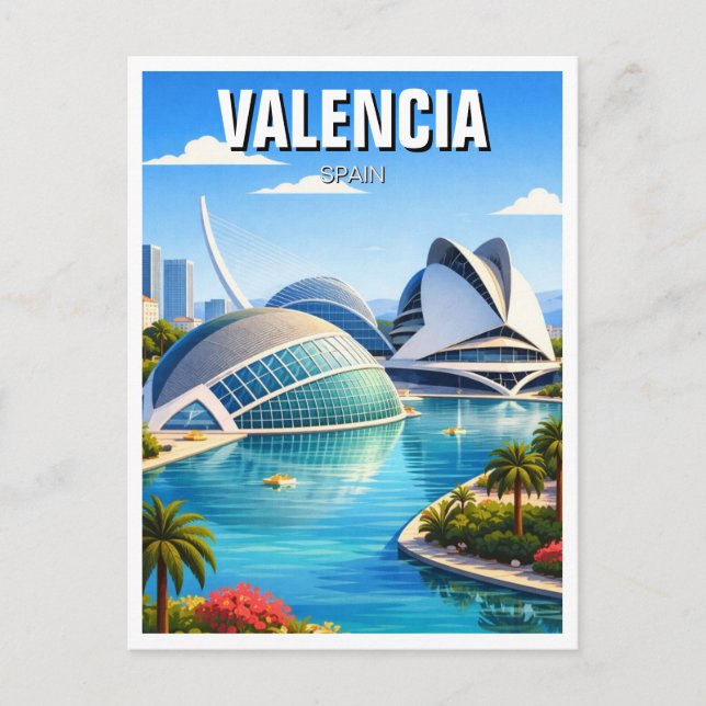 Valencia Spain Travel Postcard (Front)