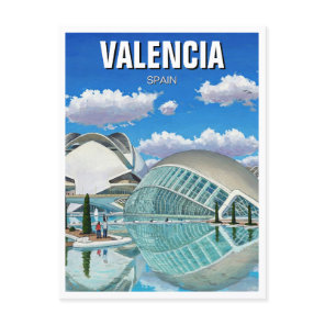 Valencia Spain Travel Postcard