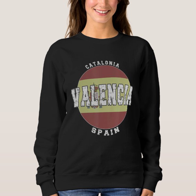 Valencia Spain, Vintage Spanish flag Sweatshirt (Front)