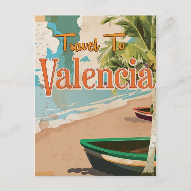 Valencia,Spain Vintage vacation Poster Postcard (Front)