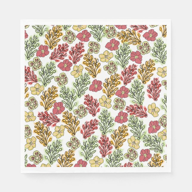 Valencia Spanish Floral and Vines Napkins (Front)