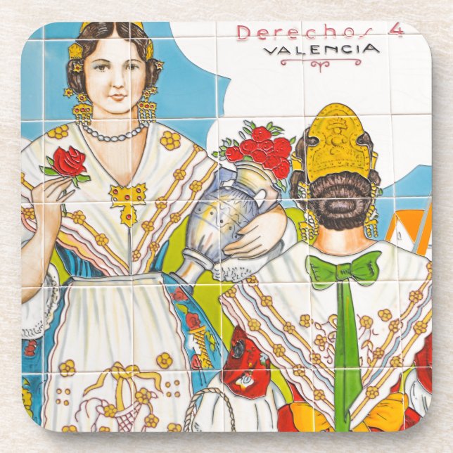 Valencia tile drink coaster (Front)