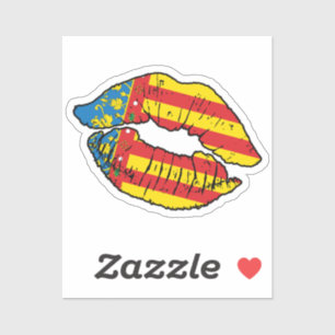 Valencia Valencian Lipstick Love Flag Sticker