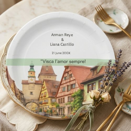 Valencia viral Elegance Modern Wedding Invitation Paper Plates
