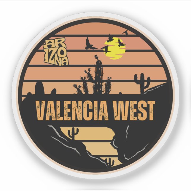 Valencia West, Arizona Sticker (Front)